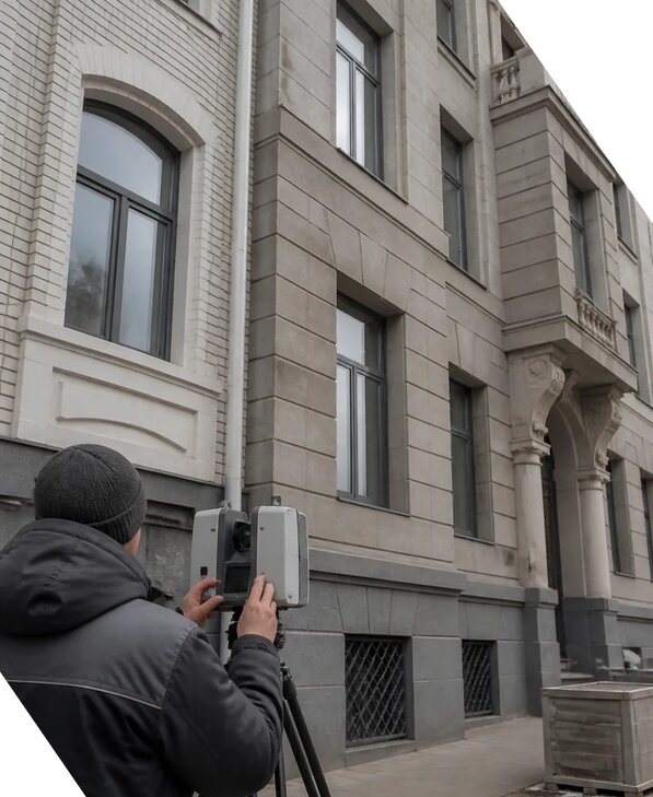 Лазерное сканирование фасадов зданий для обследования в Ефремах
